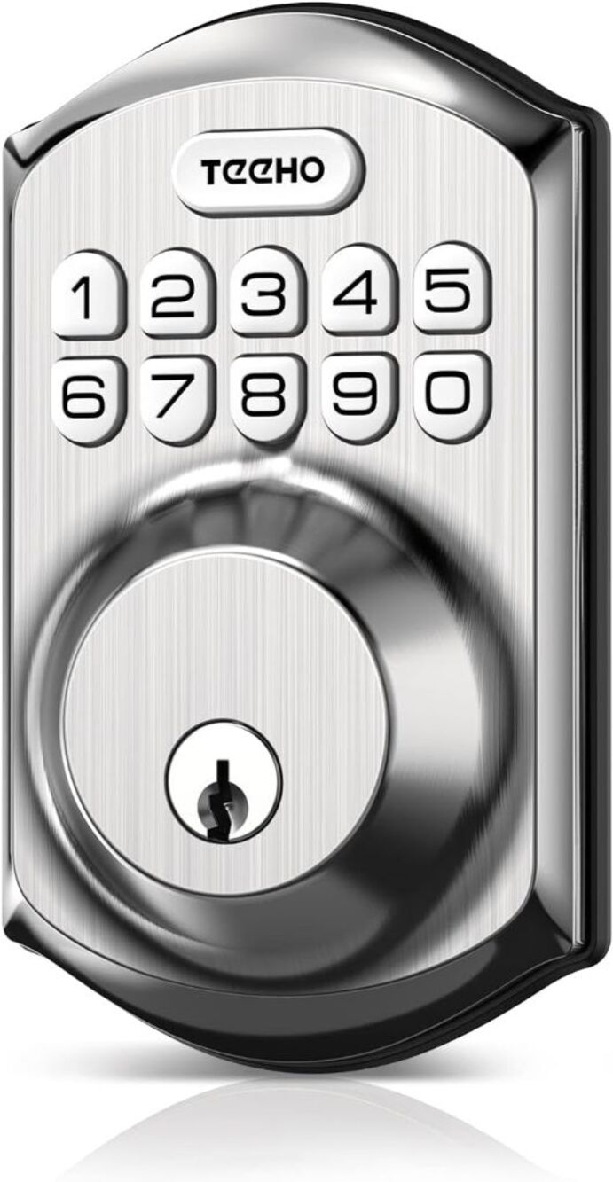 TEEHO TE001 Keyless Entry Deadbolt with Keypad for Front Door Satin Nickel